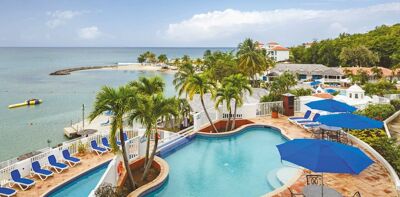 windjammer landing villa beach resort, main pool and beach