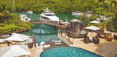 marigot bay resort & marina, harbour and pool