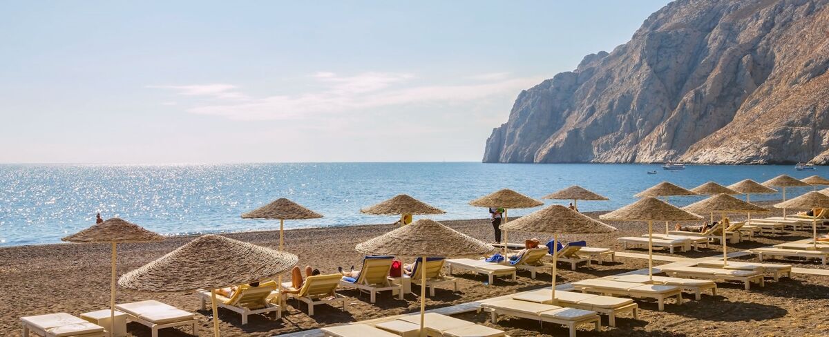 kamari beach, santorini