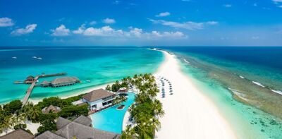 Finolhu Maldives aerial beach