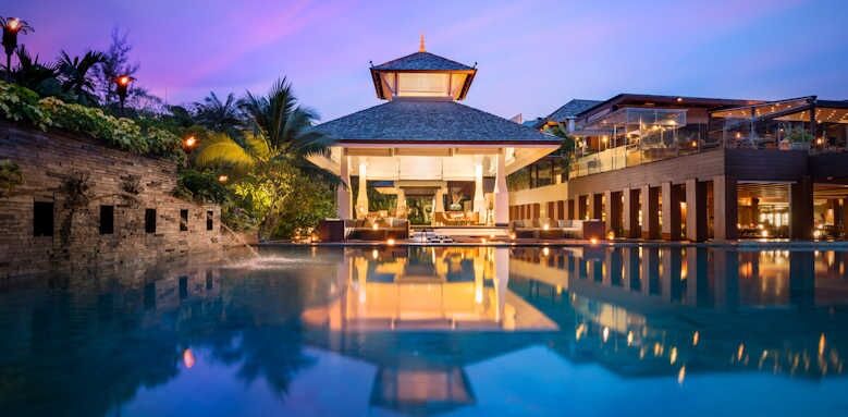 Anantara Layan Phuket Resort, evening view of hotel