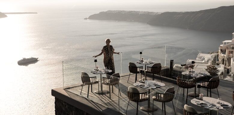 Kivotos Santorini, restaurant view