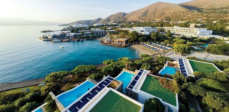 Crete, elounda bay palace, panoramic view